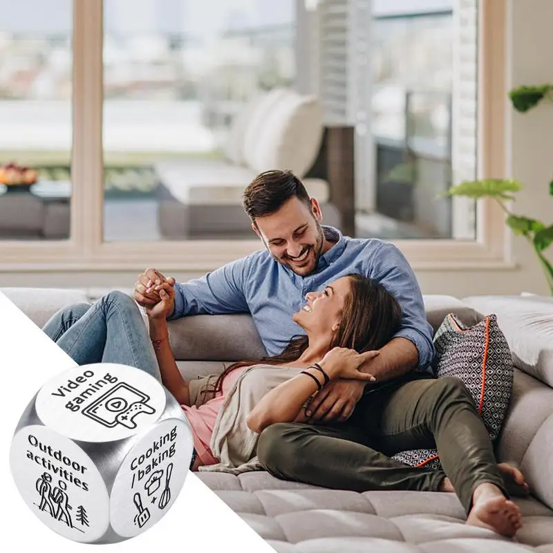 Stainless Steel Decision Dice Decision Dice Date Night Couple Dice Game Funny Novelty Toys Ideas Game Accessories For Valentines