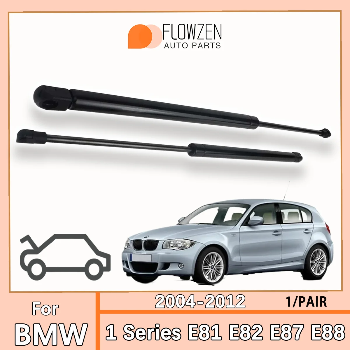 Hood Lift Support Rod OE 51237118370 Front Hood Gas Struts Spring Bar Support Rod For BMW 1 Series E81 E82 E87 E88 2004-2012