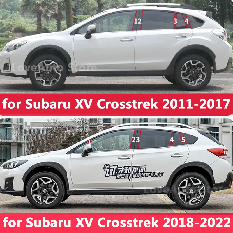 

for Subaru XV Crosstrek 2011-2021 Car Window Central Column B Pillar Cover Trim Mouldings Sticker Frame Cover Accessories