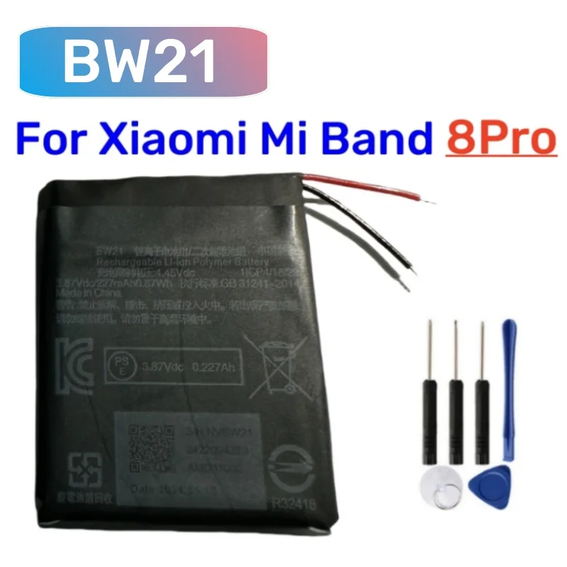 High Quality 3.87V BW21 Replacement Battery For Xiaomi Mi Band 8Pro 8 Pro Batteries +Free Tools