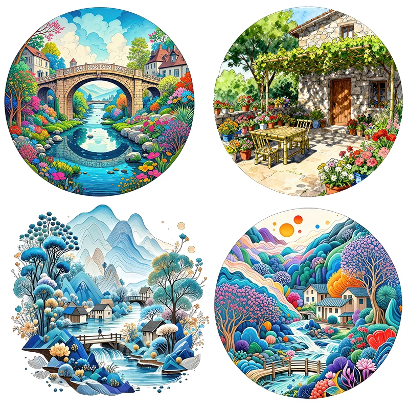 Three Ratels CD122 Vintage rural scenery art wall stickers for home decoration