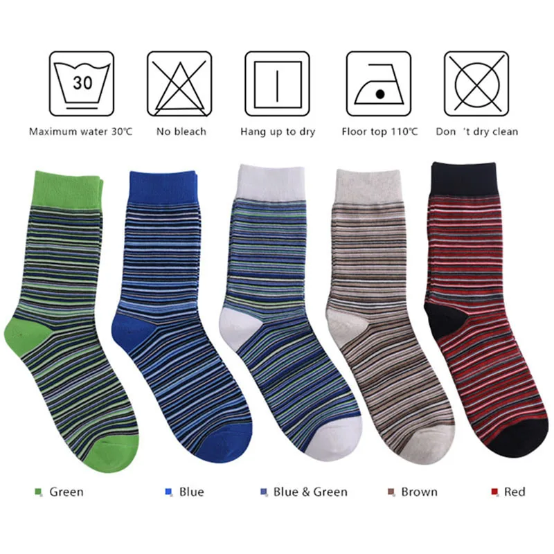 5 Pairs Large Size43-48 Men's Long Socks Colorful Casual Big Happy Socks Combed Cotton Autumn Winter Plus Size Socks Mens Gifts