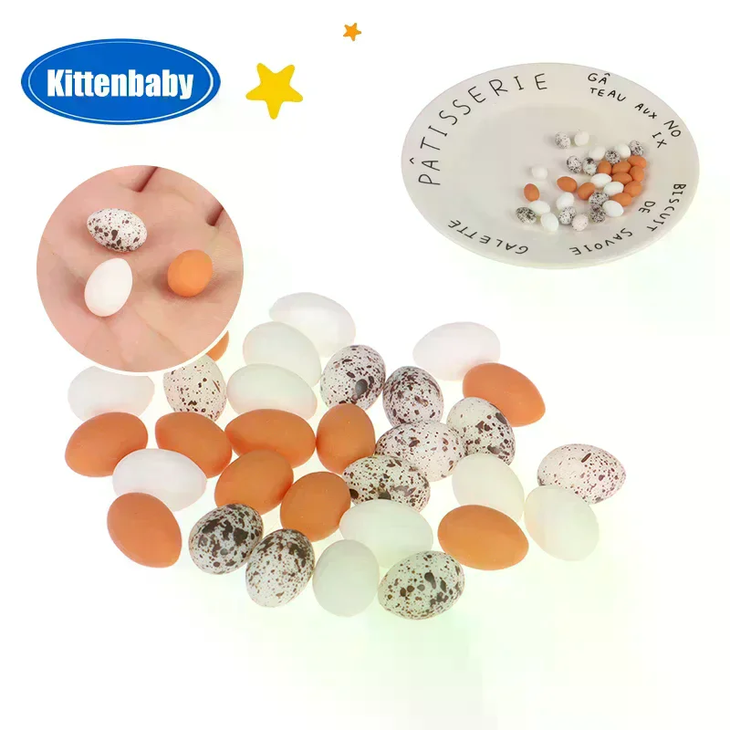 10pc Dollhouse Miniature Simulation Eggs Food Model Pretend Play Kitchen Toys For Doll Pretend Play And Home Decor Props
