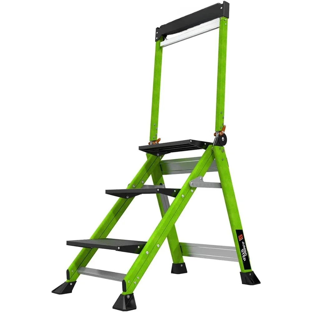 Ladders, Jumbo Step, 3-Step, 3 Foot, Step Stool, Fiberglass, Type 1AA, 375 lbs Weight Rating, (11933)