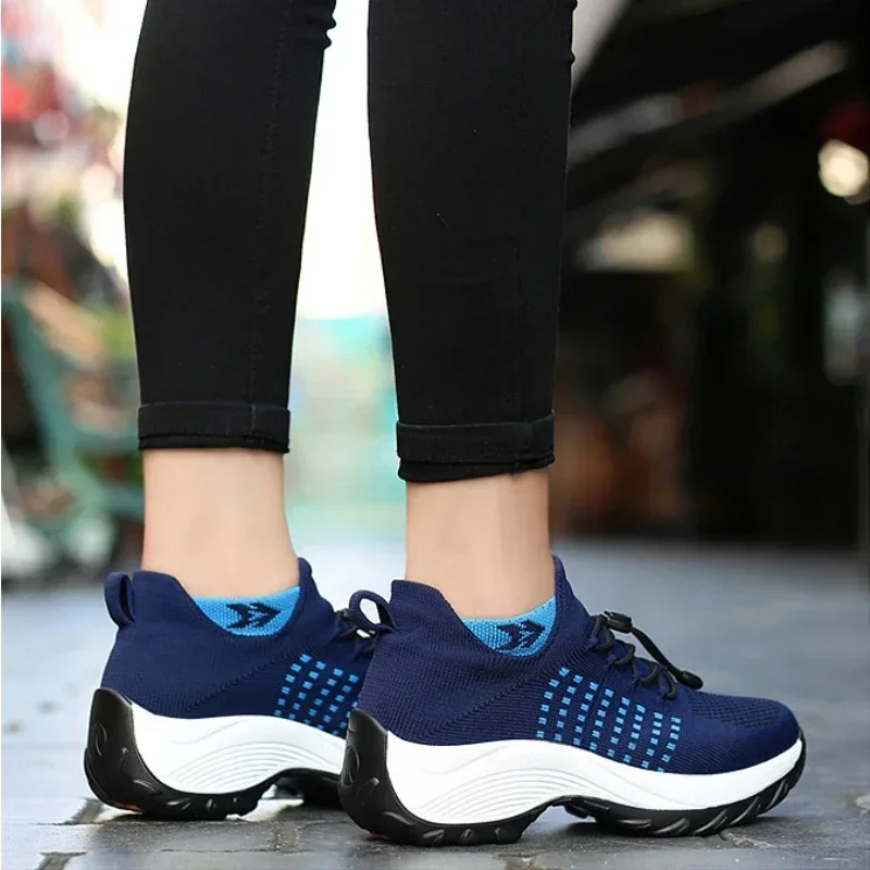 Women Sneakers Casual Shoes Women Platform Walking Flat Slip on Platform Sock Sneakers Shoes Plus Size 35-45 Zapatillas Mujer44