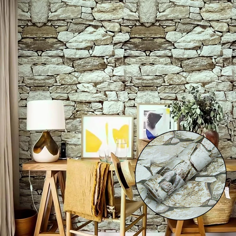 

Ретро 3D самоклеящийся кирпичный узор для магазина, обои, рулоны, ресторан, квартира, настенные декоративные пленки