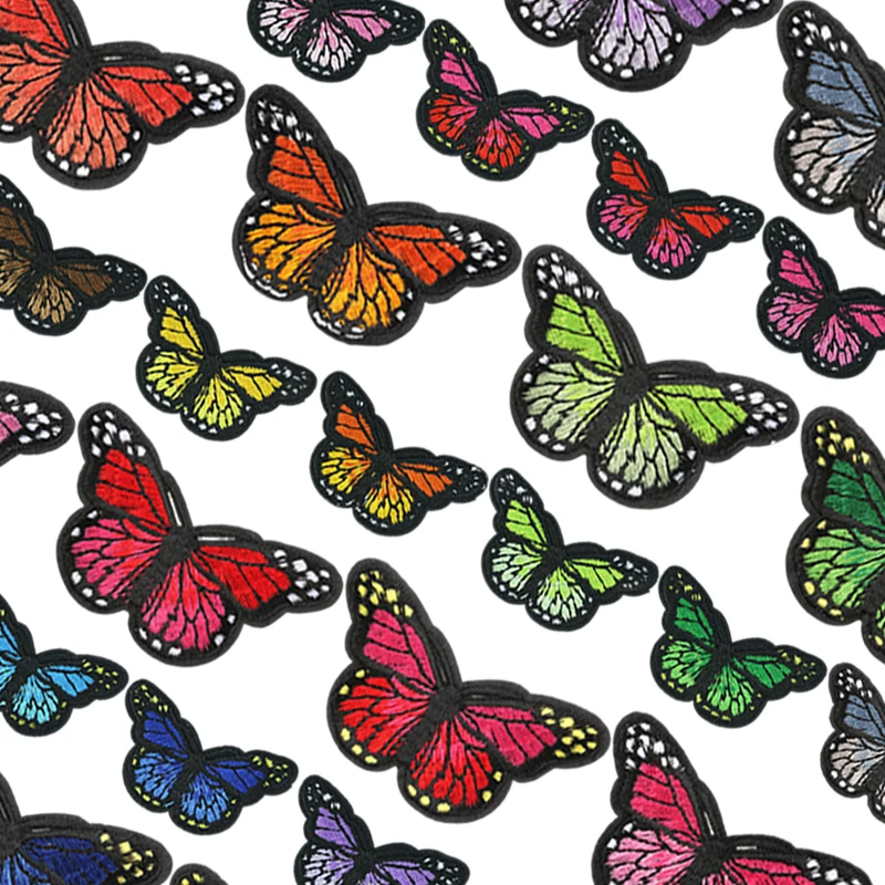 10 Stück Schmetterlings-Patches, viel Großhandel, groß, klein, zum Aufnähen, für Kleidung, bestickt, Anime, niedlich, Designer-Patche-Set, DIY – Detail 8