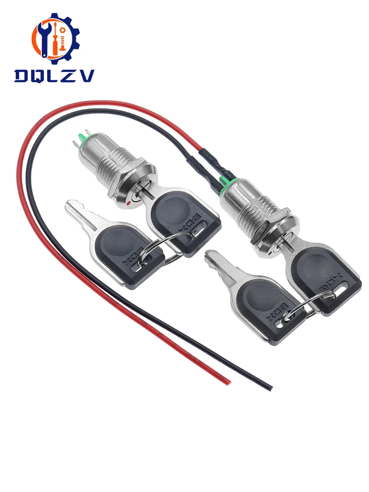 Clé électronique rotative 12mm, interrupteur marche/arrêt, verrouillage du téléphone, bouton d'alimentation de sécurité avec 2 clés, 2 Positions, 2 broches 1A 1NO