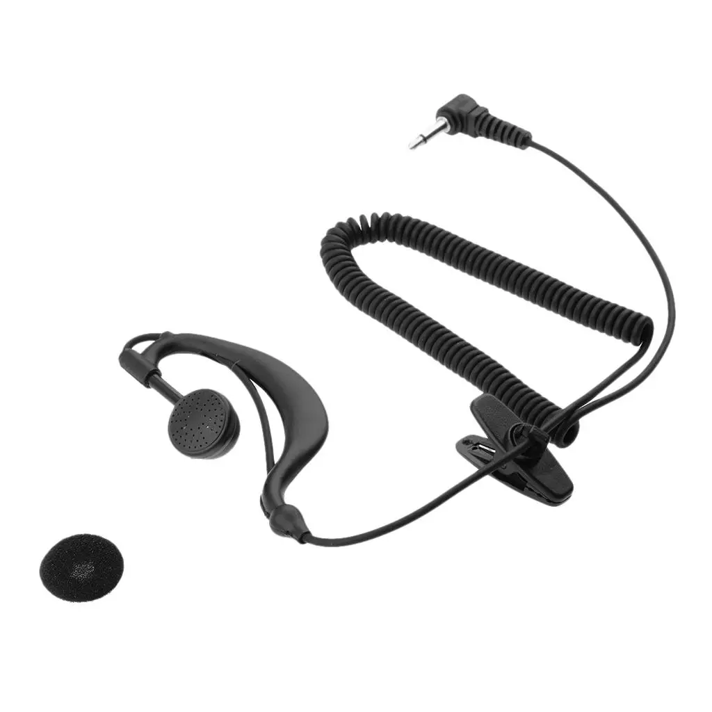 G Shape Earpiece Soft Ear Hook Wired Headset 3.5mm Plug Listen Only for Radio Hotels Bars Noisy Places