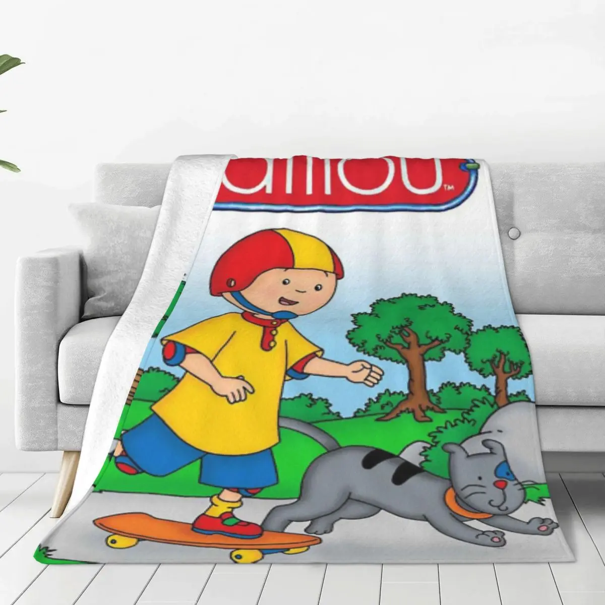 Caillou Anime Cartoon Blankets Velvet Autumn/Winter Portable Warm Throw Blanket for Bed Couch Rug Piece