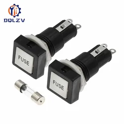 5X20MM Glass Fuse Holders R3-21 Black insurance Tube Socket Fuse Holder For 5*20 insurance Panel Mount Fuse Holder