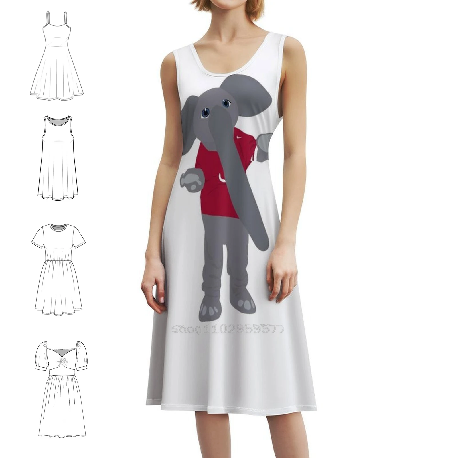 

Big Al Милое платье с вырезом Элегантное летнее праздничное платье для женщин Roll Tide Ua Bama Crimson Red Football Женская одежда