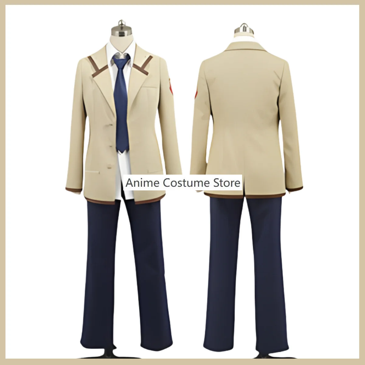 Anime Angel Beats! Otonashi Yuzuru Cosplay Costume Wig Japanese Coffee Color School Uniforms Coat Adult Man Campus Suit