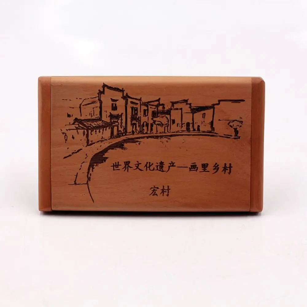 Durable 2 in 1 Wooden Comb Mirror Set Mini Vintage Portable Folding Mirror Carved Design Handheld Makeup Mirror Girl Lady