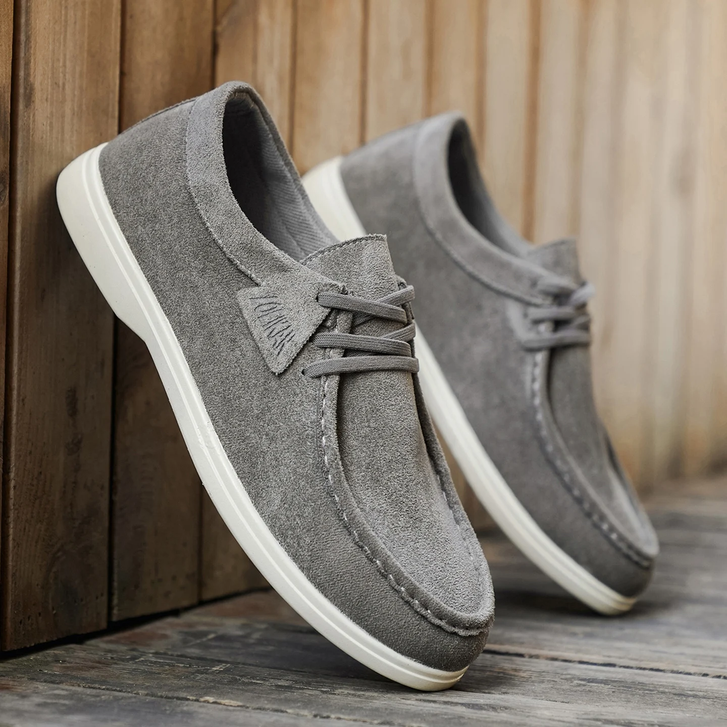 Men's Formal Shoes, New Elegant Men's Shoes, Casual Shoes, British-Style Slip-On Shoes, Slip-On Men's Low-Top Large Size Gray Khaki Men's Shoes