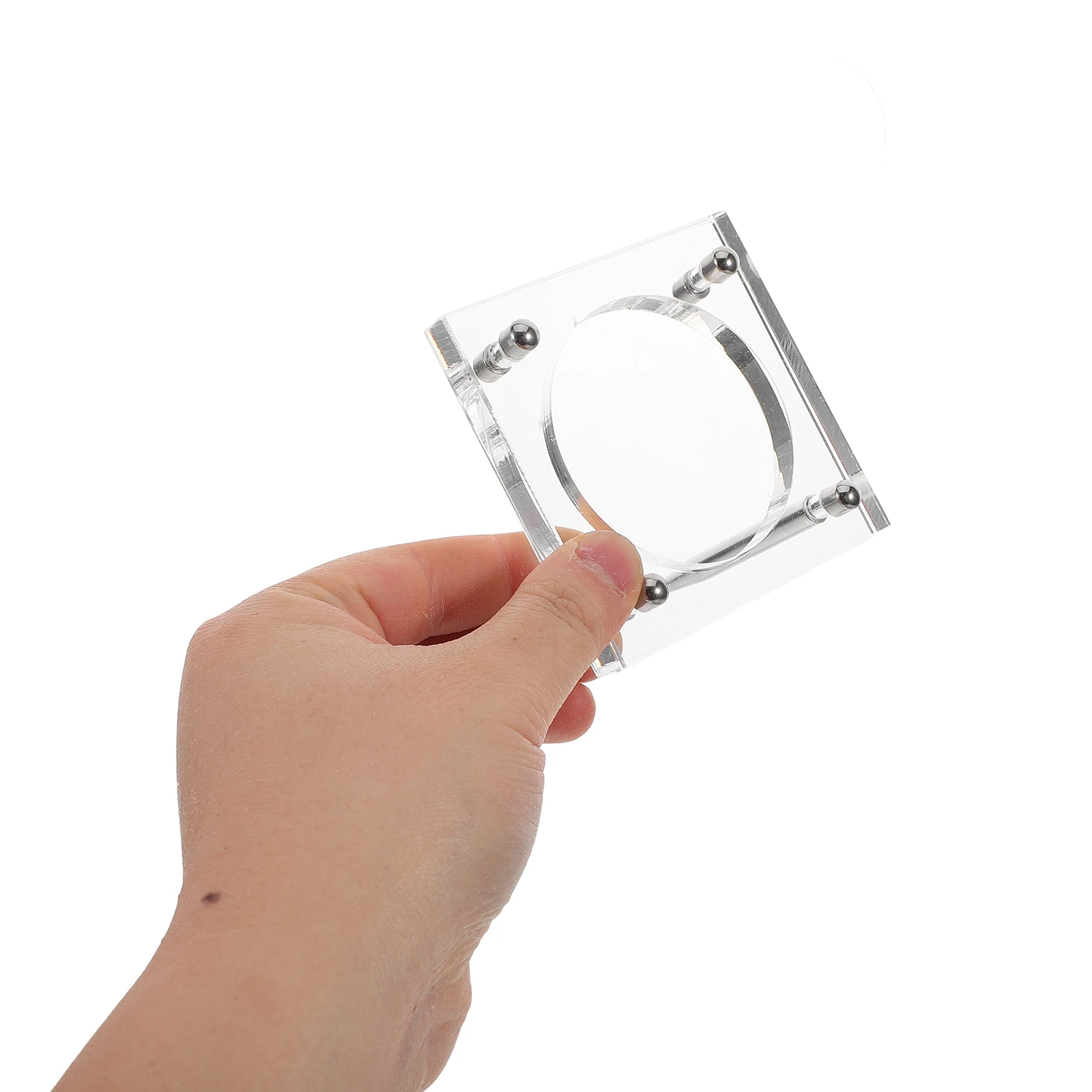 

Coin Display Box Case Holder for Collectors 60mm Diameter Acrylic Storage Travel Exhibit Stand Key Safe Keeper