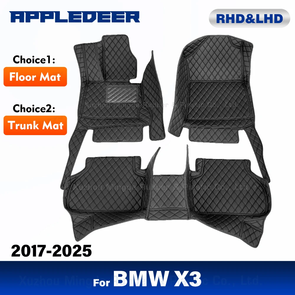 

Car floor mats for BMW X3 MK3 G01 2017-2025 2024 2023 2022 2021 2020 2019 Custom Trunk Mat Auto foot Pads Interior Accessories
