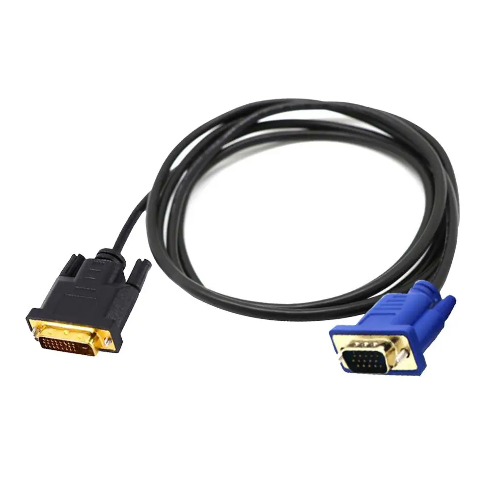 1080p DVI-+5 Pin Male to VGA 15Pin Male Cable Adapter Converter