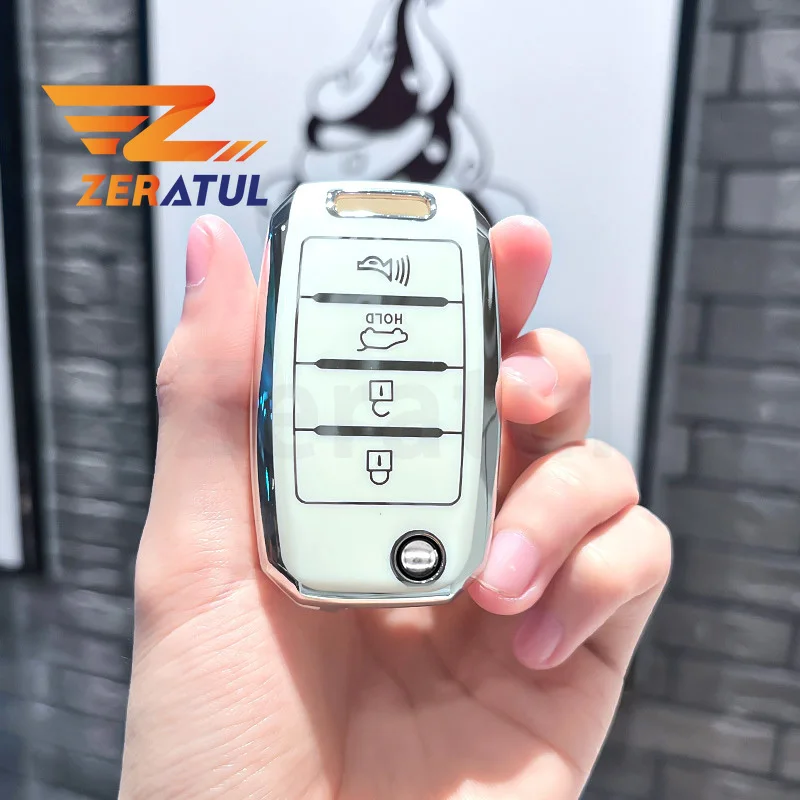 3/4 Buttons TPU Flip Folding Car Key Cover Auto Shell Fob Holder For KIA Sid Rio Soul Sportage Ceed Sorento Cerato K2 K3 K4 K5