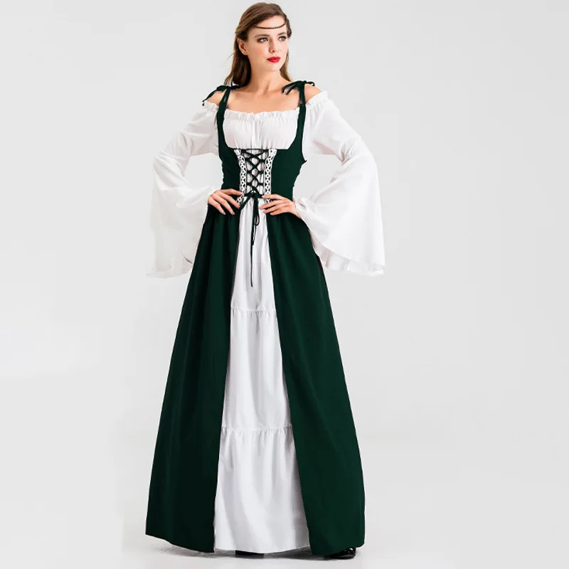 Women Cosplay Medieval Dress Vintage Performance Pirate Costume Irish Dress for Dancing Party Proms Outfit