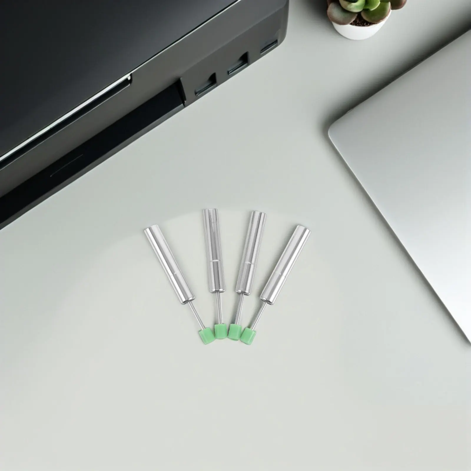 4Pcs Trash Can Lid Damper Replacement Soft-Close Hydraulic Piston for Kitchen Garbage Can Quiet Closing Stainless Steel Plastic