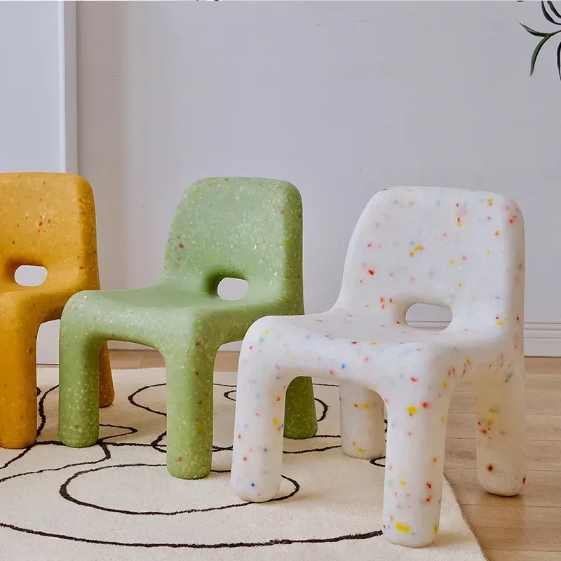 Modern Children's Tables and Chairs Kindergarten Baby Reading Chair Household Internet Celebrity Plastic White Starry Sky Stool