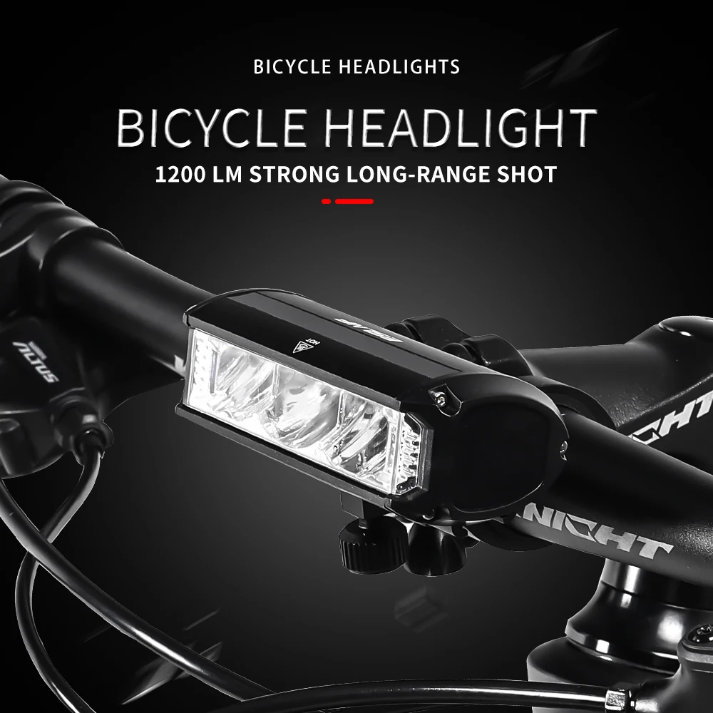 ESLNF Bicycle Light Front 1200Lumen Bike Light 2000mAh Waterproof Flashlight USB Charging MTB Road Cycling Lamp Accessories