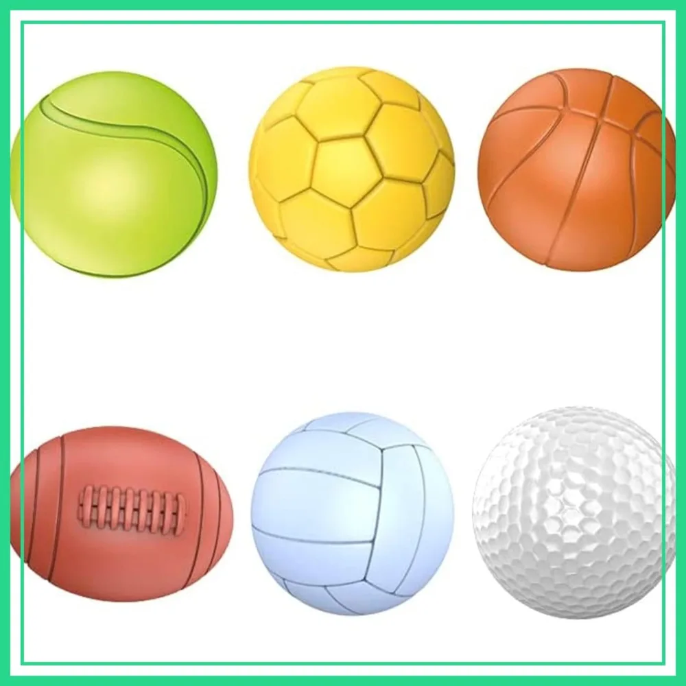 

Soft Rubber Balls for Toddlers 1-3, Baby Sensory Bath Toys 6-12 Months, 6 Sport Balls Set