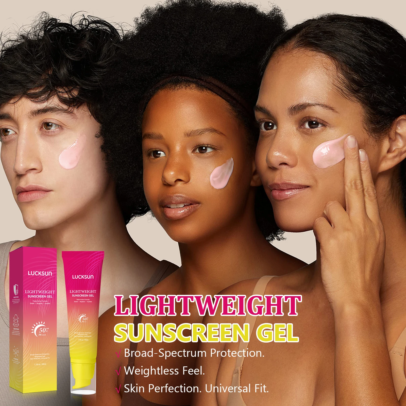 

LUCKSUN Facial Body Sunscreen Waterproof UV Sun Cream Sunblock Skin Protective Cream Anti Sun Facial Seaside Protection Cream