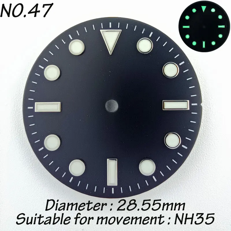 28.5mm NH35 NH36 Watch Dial Watch Faces Accessory C3 Super Luminous Customized Dial Customization Dial DIY Logo No Date Window