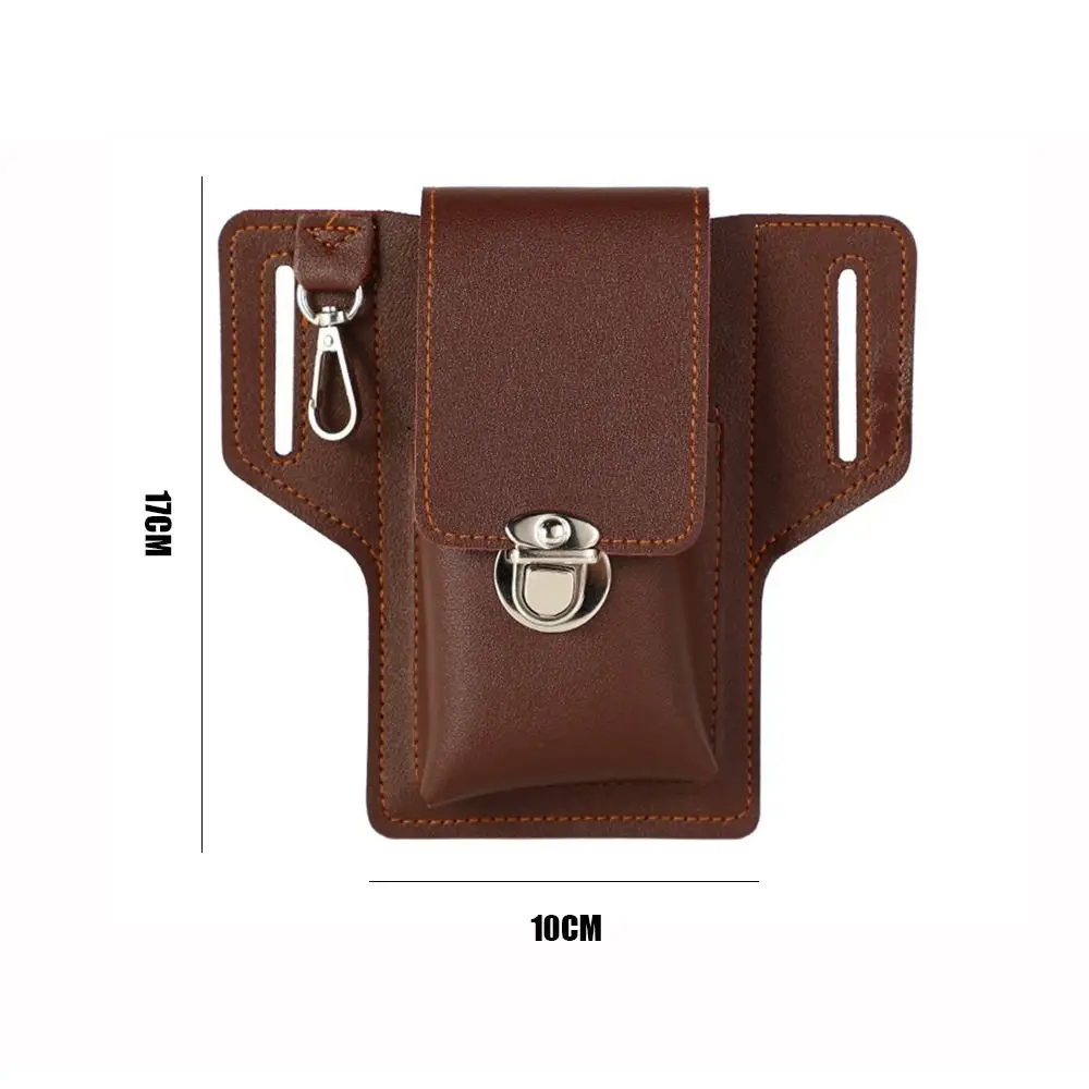 Vintage PU Leather Waist Bag Cellphone Loop Holster Mens Belt Bag Phone Pouch Wallet General Phone Case