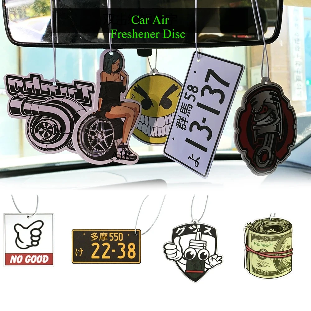 

Turbo JDM Style Car Air Freshener Rearview Mirror Perfume Solid Paper Auto Racing Decor Auto Accessories Racing
