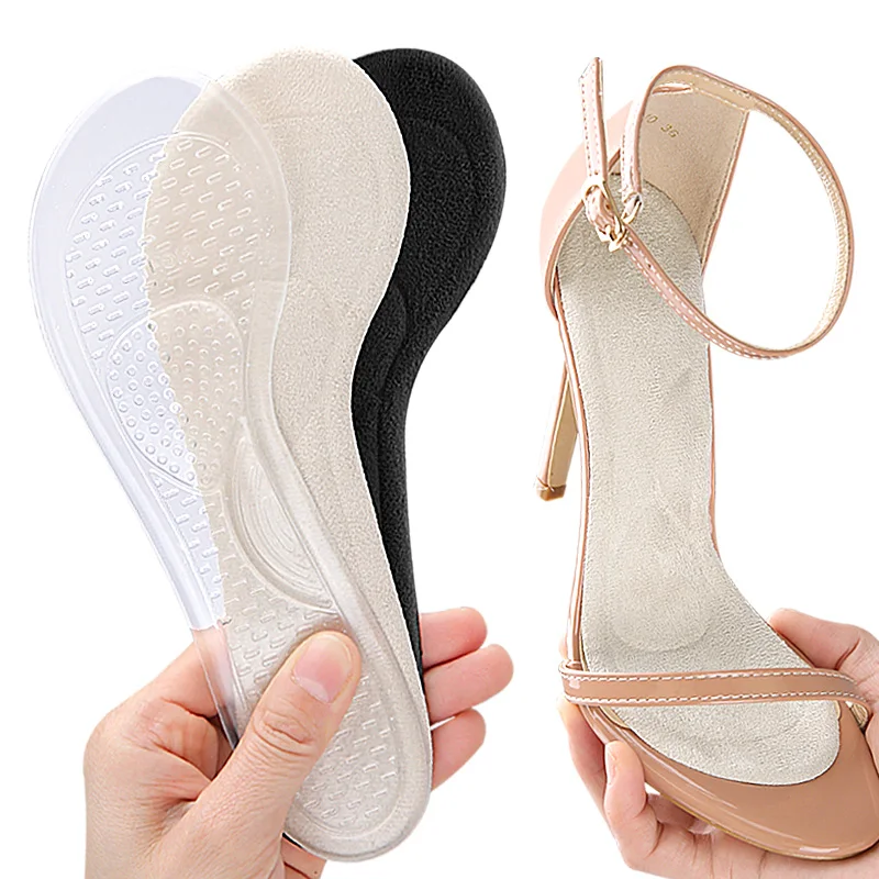 Women's Comfort Adhesive High-Heeled Shoes Insoles Invisible Anti-Slip Gel Arch Pad for Sandals Sweat-Absorbent Insole