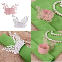 50PCS Butterfly Napkin Ring Paper Holder Table Party Wedding Favors Banquet Hot
