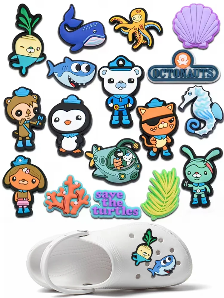 17 Piezas de Dijes de Zapatos de los Octonautas de Potdemiel para Sandalias, Zuecos y Chanclas, Decoraciones de Zapatos de PVC, Accesorios de Hebilla para Regalos de Cumpleaños
