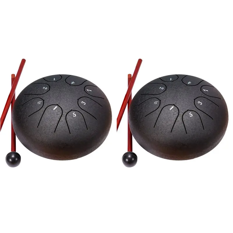 

HOES-2Set 6 Inch 8 Tone Rain Drum Outdoor Chakra Drum Garden Instrument Rain Drum Ethereal Drum A