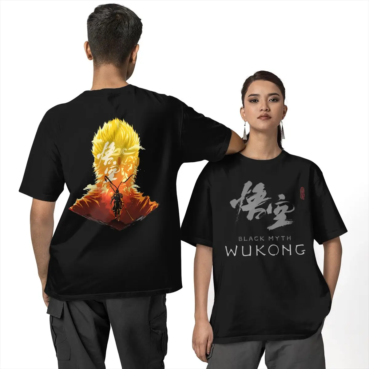 BLACK MYTH WUKONG T-Shirt Mens Cotton T-Shirts Summer O Neck Popular Tee Shirt Oversize Clothing