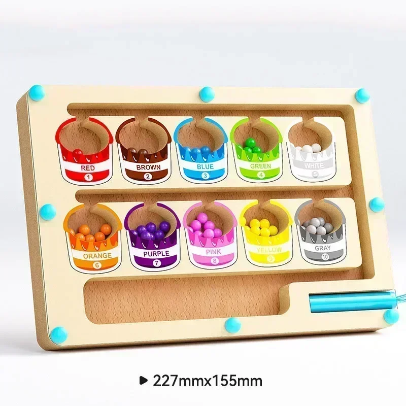Puzzelbord voor vroeg onderwijs Magnetisch doolhofbord Kleursorteerspel Tellen Speelgoed Houten magneetpuzzels Educatief speelgoed Cadeau