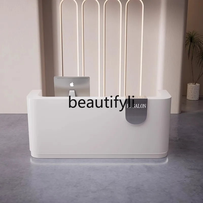 Cashier Counter Small Beauty Salon Clothing Store Simple Modern Lacquered Bar Counter Company Front Desk Reception Desk