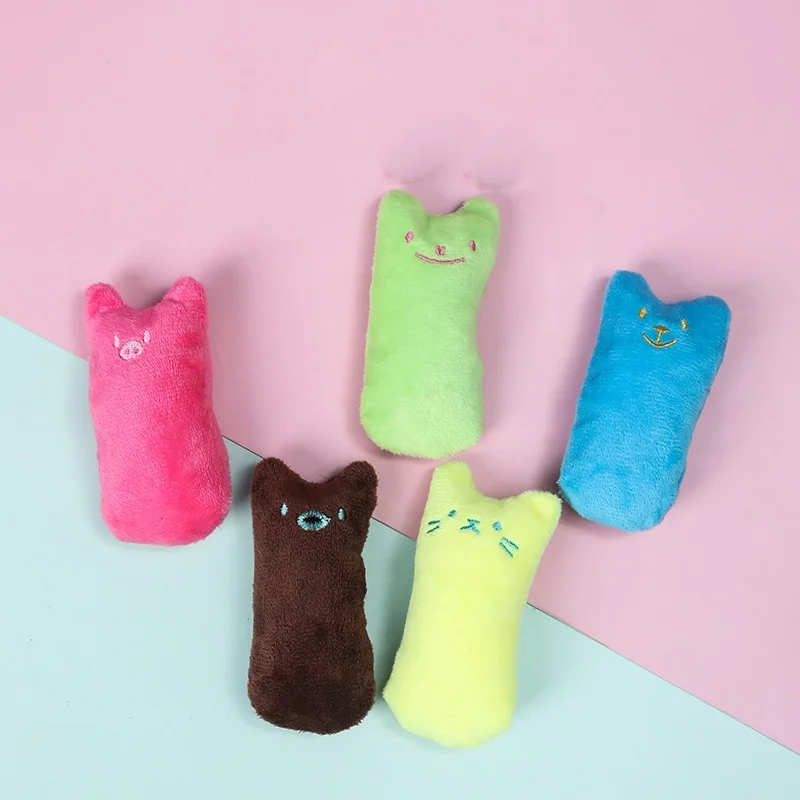 1Pc Pink/Blue Cat Chew Toy, Cute Design Safe Plush Toy for Kitten & Adult Cat Interactive Play - Detail 1