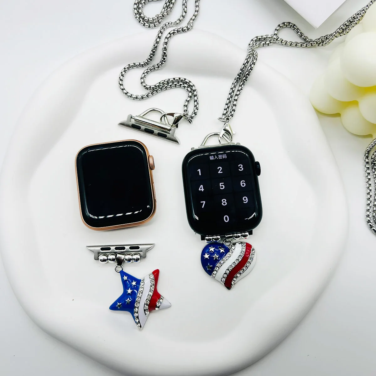 Necklace Adapter Pendant Compatible For Apple Watch Ultra Watch Band Strap For iWatch Series 8/7/6/5/4/SE 38 40 41 42 44 45 49mm