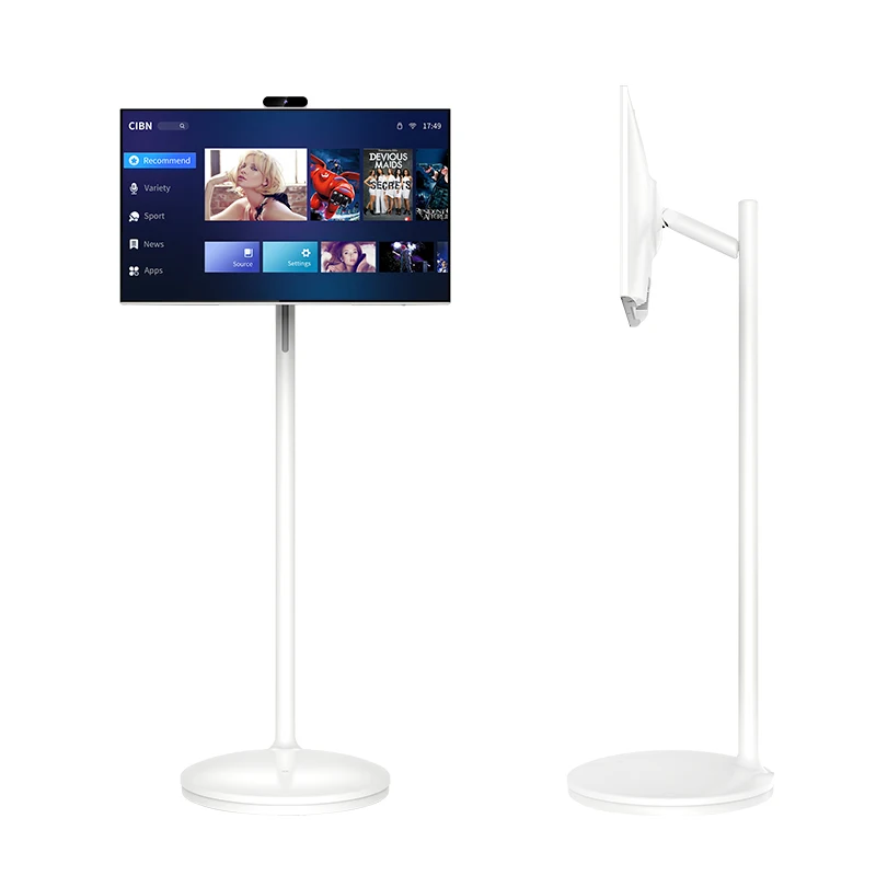 

2025 New Portable Android Smart TV 21.5 27 Inch 32 Inch LCD Advertising Display Wheeled Mobile Smart TV With Stand Home Device