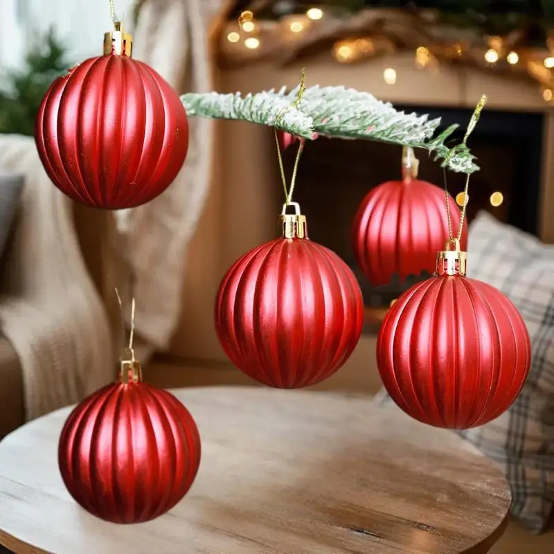 6개 세트 크리스마스 볼 샴페인 호박 볼 크리스마스 장식용 걸이 장식품 파티 크리스마스 구체 펜던트