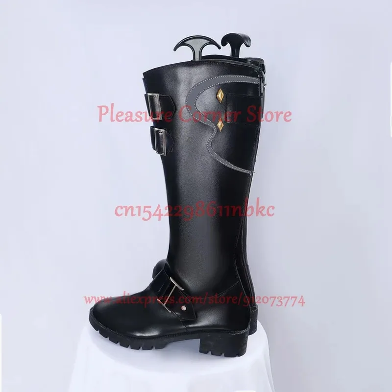 En STOCK juego Honkai Star Rail Jiaoqiu zapatos de Cosplay Jiao Qiu accesorio de disfraz de Cosplay Prop Jiaoqiu Cosplay zapatos de cuero Pu