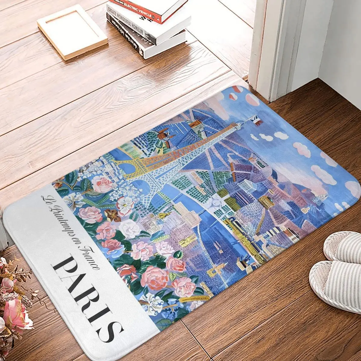 French Paris France Eiffel Tower Doormat Kitchen Entrance Home Floor Mat Non-slip Carpet Rug for Bathroom Footpad Mats