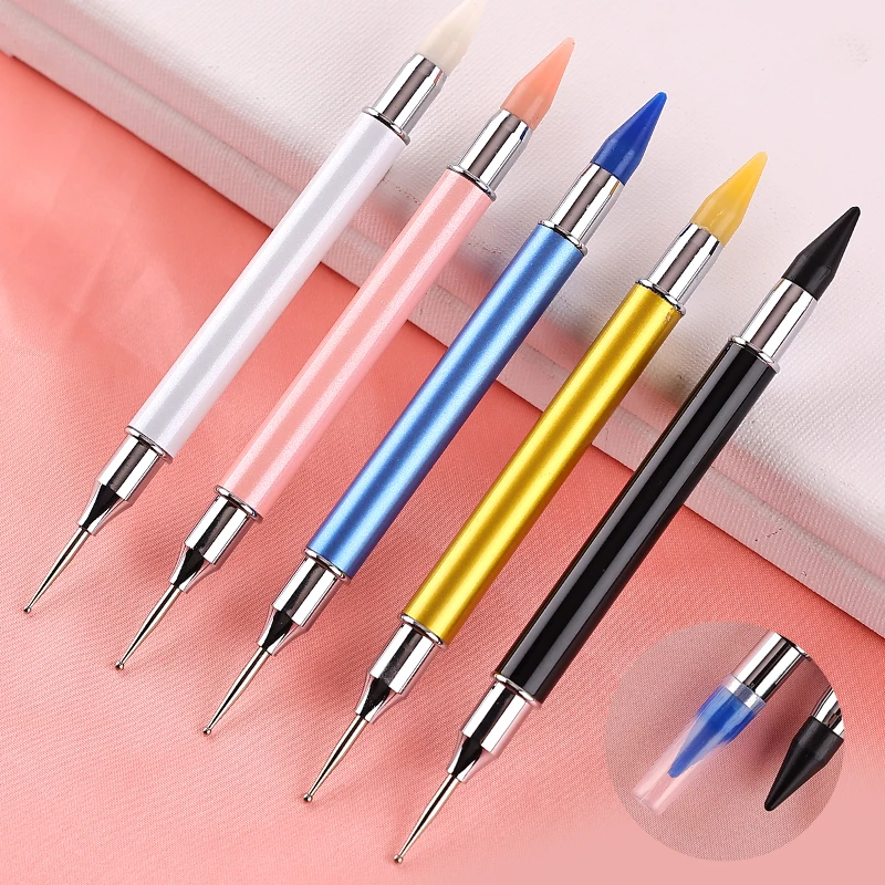Sweet-Z 1 PCS Simples Cabeça Dupla Caneta Broca Ferramenta de Pintura Diamante Colorido Pick Up Acrílico Prego Pedras Pintura Acessórios