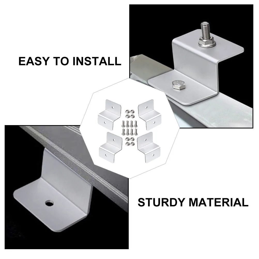 

8 шт. опорные кронштейны для солнечной панели, прочный алюминиевый сплав для навеса на крыше автофургона, гаража, кронштейн для солнечной панели