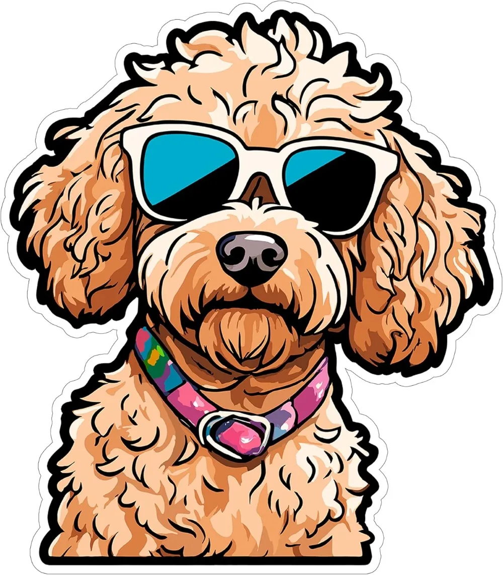 

Cockapoo Sticker Cocker Poodle Mix Designer Dog Fluffy Waterproof Animal Vinyl Decal for Laptop Water Bottle Car Tumbler