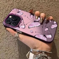 Fashion Butterfly Black Purple Phone Case for Xiaomi Redmi Note 7 8 9 9S 10 11 12 13 Pro Plus 4G 5G Anti Fall Matte Back Cover