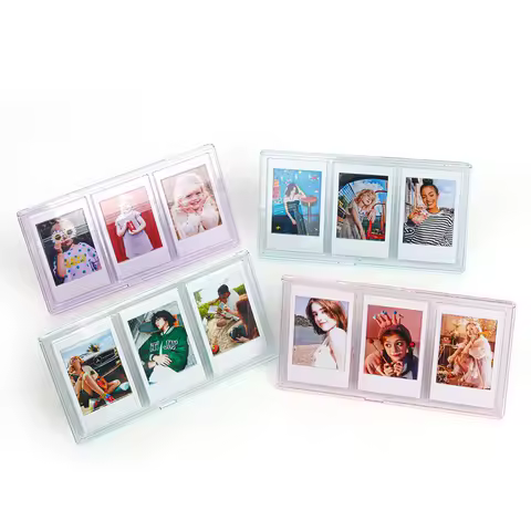 Vertical Three Palace Grid Transparent Photo Frame 3 Inch For Fujifilm Instax Mini 12/11/9/8/7+/Evo/Link 3 Films Photo Frame